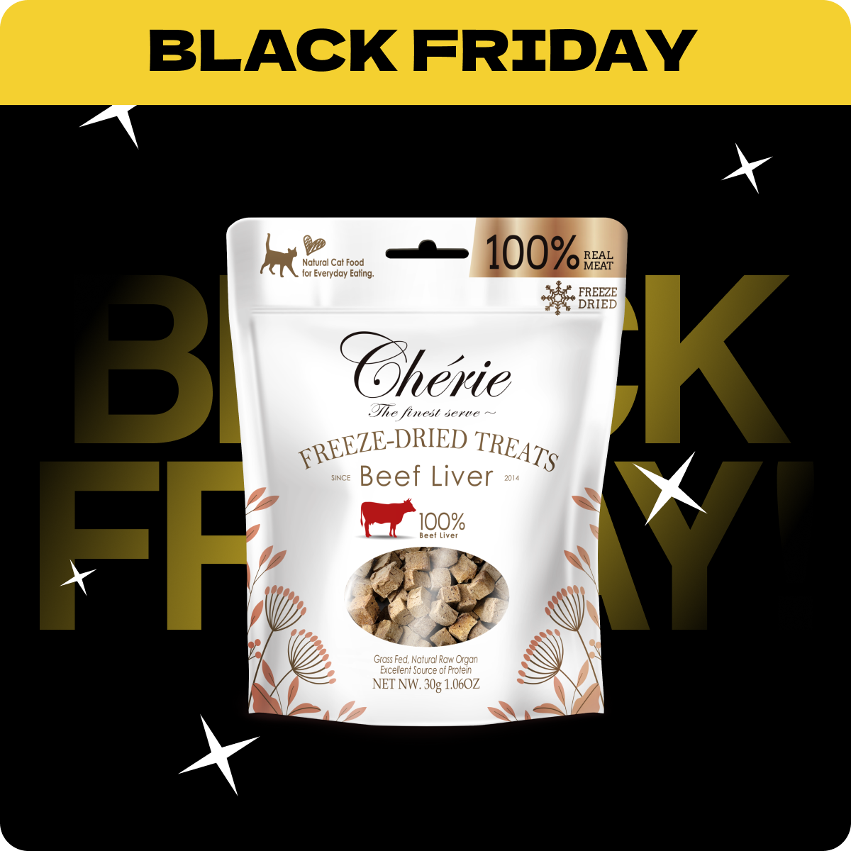 Chérie Liofilizowane Kawałki Wątroby Wołowej 100% | Rabat