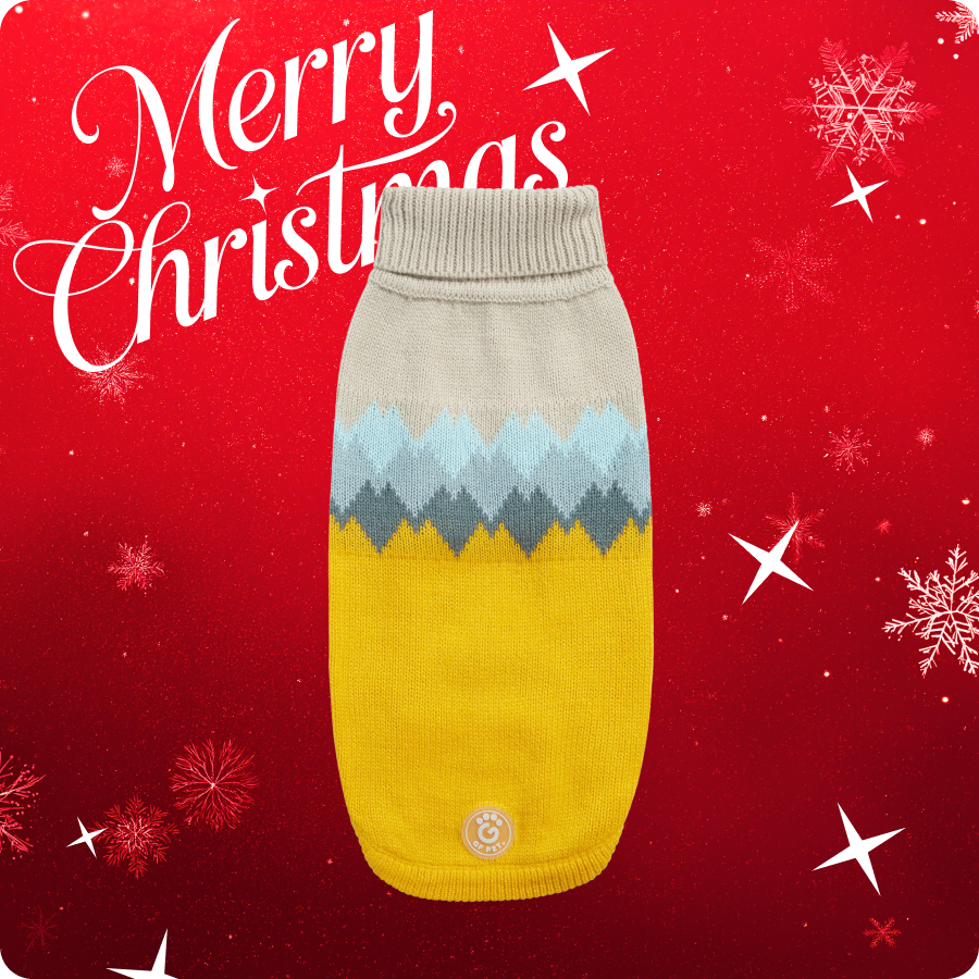 Sweter GF PET | dla Psa  | Fireside Sweater | Komfortowy i Ciepły | Żółty