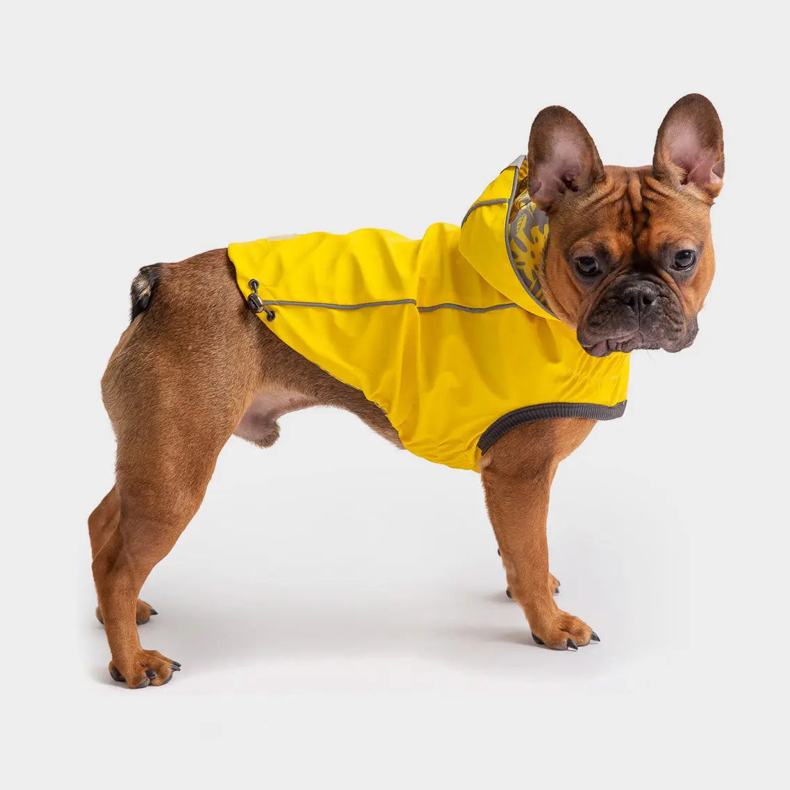 Płaszcz przeciwdeszczowy dla Psa GF PET Reversible Raincoat z Elasto-Fit™ Dwustronny, żółty, Wodoodporny oraz Wiatroszczelny, Komfortowy i Ciepły
